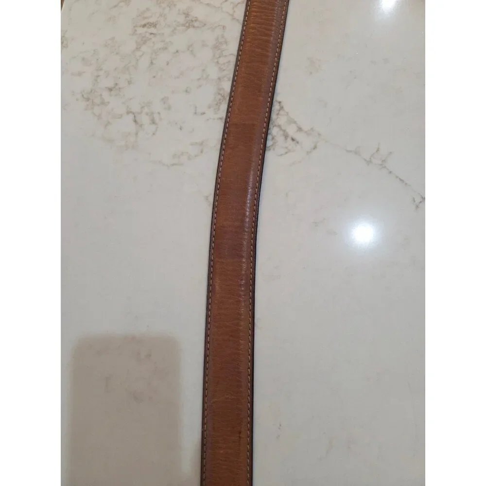 Fossil Mens Aiden Belt Sz 44‎ Deep  Brown Genuine Leather Antique Nickle Buckle